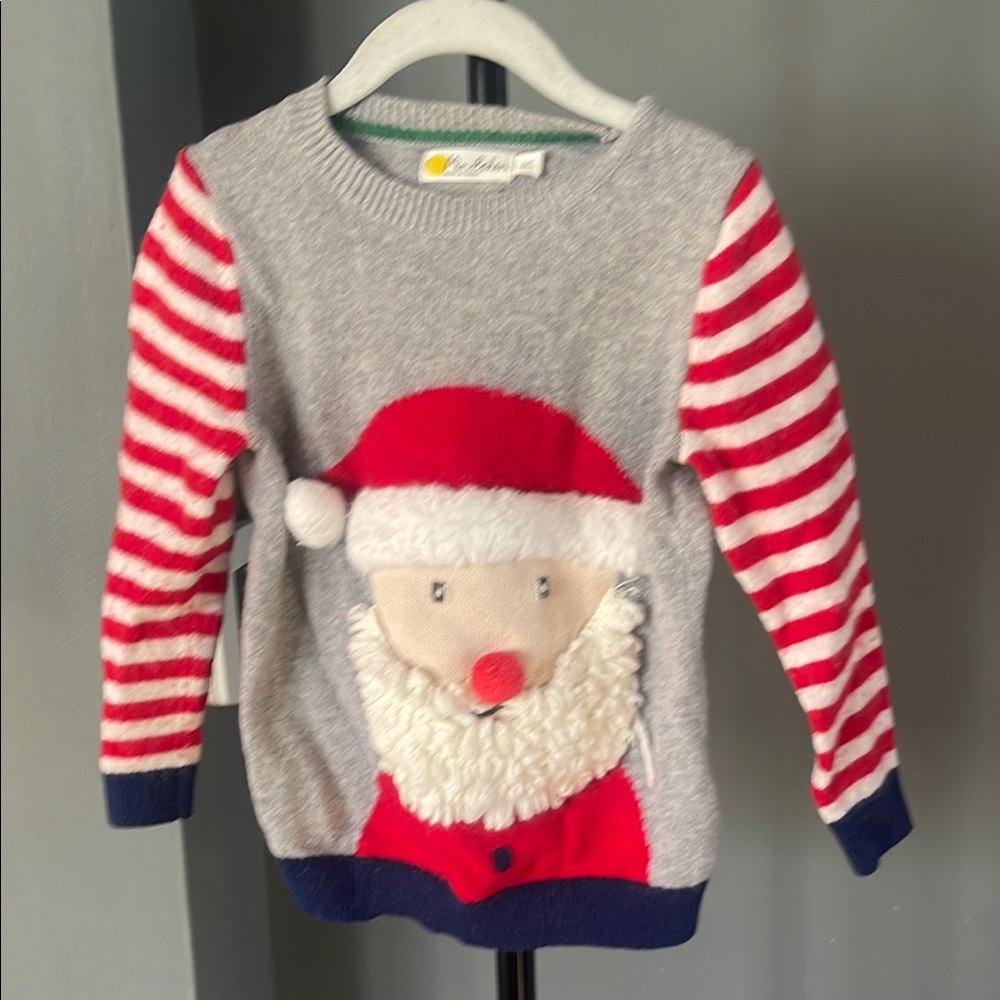 Gray and Red Santa Sweater for Kids